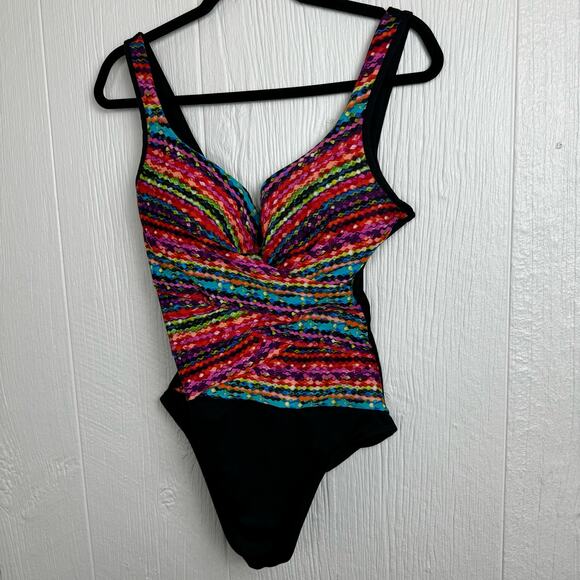 Miraclesuit Size 10 One Piece Tummy Control Bundle Seaglass Escape Night Large - Picture 10 of 16